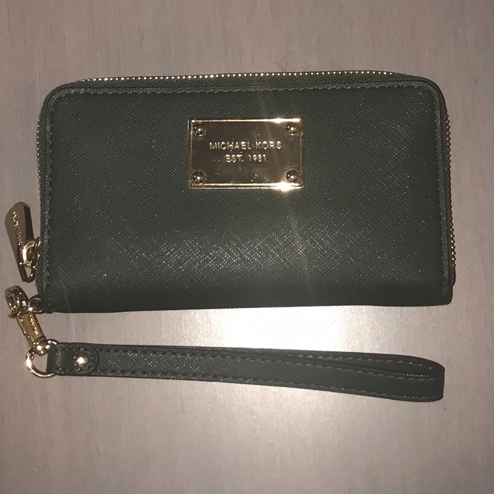 Michael Kors Green Wristlet